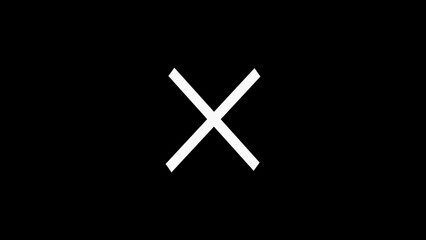 White X Symbol on Black Background Simple Graphic Design