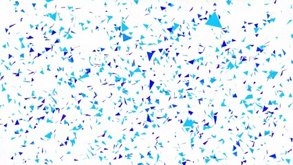 Abstract Blue and Light Blue Triangle Confetti on White Background