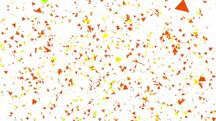 Abstract Confetti Background with Orange Yellow and Green Triangle Shapes