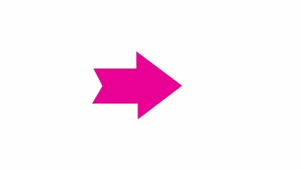 Bright Pink Arrow Pointing Right on White Background