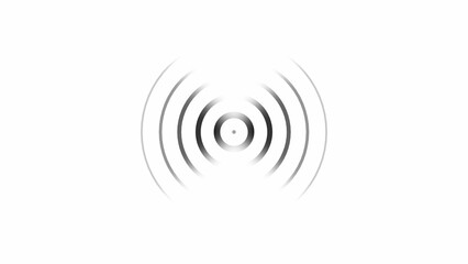 Concentric circles radiating outwards in grayscale on white background