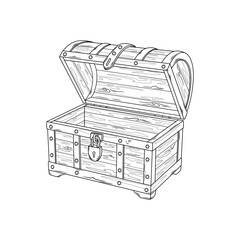 Chest sketch.Coloring book antistress for children and adults.