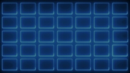 Grid of Blue Illuminated Squares on Dark Blue Background