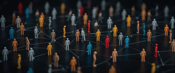 Fototapeta premium Networked Figures: A visual representation of interconnectedness and human connection in the digital age.