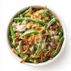 Creamy Green Bean Casserole: A Comforting Classic Dish , PNG isolated cut out image