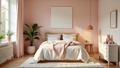 Serene Maternity Bedroom Soft Lighting, Plush Textiles, and Calming Colors Prepare for Babys Arrival.  Perfect for Relaxation and Peaceful Nursery Design Inspiration.