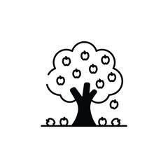 Fruit Tree icon design with white background stock illustration