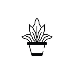 Fern Pot icon design with white background stock illustration