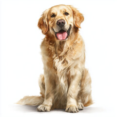 Golden Retriever Portrait - A Joyful Companion , PNG isolated cut out image