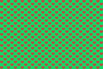 Red Heart Pattern on Light Green Background – Seamless Vector Design