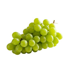 Close-Up of Fresh Green Grapes on White Background, High-Resolution Food Image