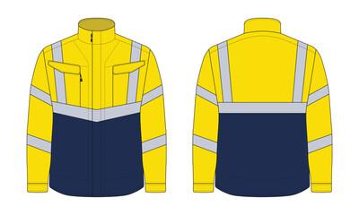 Long sleeve work safety clothing mockup