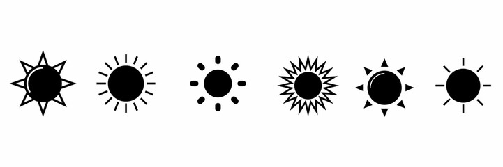 Sun silhouette set, set of sun silhouette vector icons, sun silhouette, set icons of sun silhouette, set of sun silhouette
