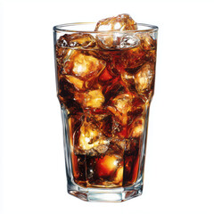 A Refreshing Cold Drink with Ice , PNG isolated cut out image