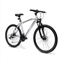 Sleek Silver Mountain Bike for Adventure , PNG isolated cut out image