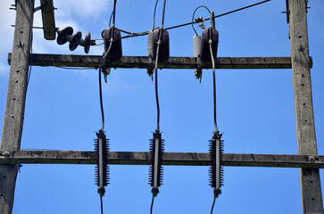 Electric transformers at outdoor