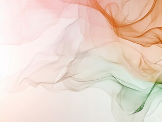 Abstract flowing smoke with orange pink yellow green gradient colors. Smooth elegant curves create dreamy atmosphere. Modern artistic design concept