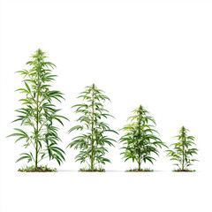 Naklejka premium Stages of Cannabis Growth , PNG isolated cut out image