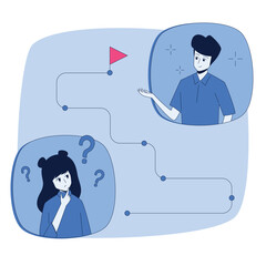 Business consulting concept illustration. Advice on launching a startup and achieving business goals