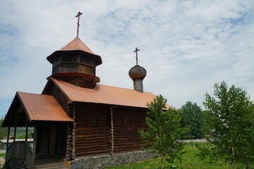 old wooden church in the village