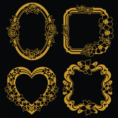 Elite Romantic Floral Borders Decorative Feature Collection Superior Premium Art