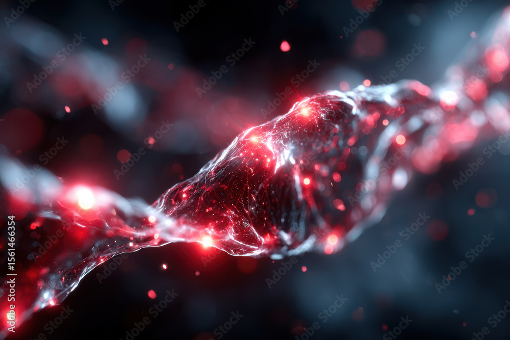 Poster energetic strands of light swirl in a dark environment creating a mesmerizing visual experience