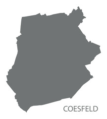Coesfeld city map with boroughs grey illustration silhouette shape