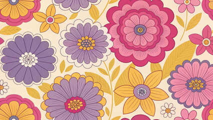 hand drawn style floral patterns Background 