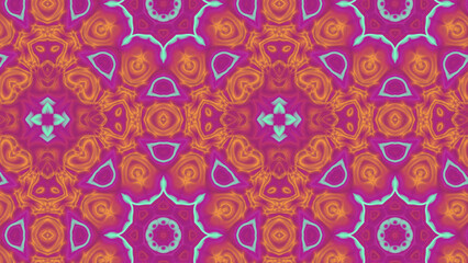 Abstract Radiant Burst with Soft Grain Texture, Symmetrical Glow Pattern in Psychedelic Style, Radiating Circular Abstract with Subtle Noise, Kaleidoscopic Starburst with Gradient Flow