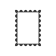 Illustration of decorative frame border vector for invitation card design and photo frame with scalloped edges and dot details vector