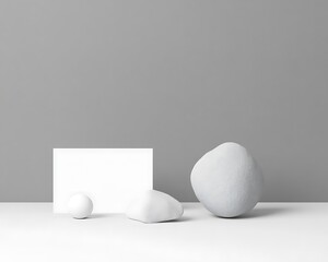 Abstract minimalist scene with shapes