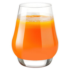 Glass of fresh orange juice isolated on transparent background