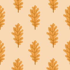 Seamless pattern Autumn leaf border. Gift wrap and scrapbook. Vector illustration for wallpaper, gift paper, fill patterns, web page backgrounds, autumn greeting cards.