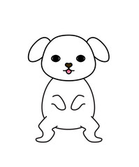  Cute White Dog Character with Playful Tongue Out