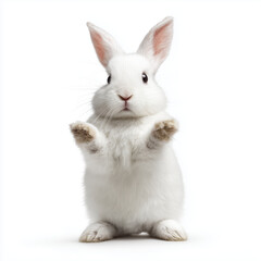 Obraz premium Adorable White Baby Rabbit , PNG isolated cut out image