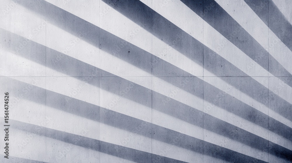 Poster abstract geometric patterns of shadows cast on a concrete wall creating visual depth and intrigue