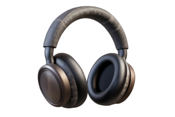 Stylish over ear headphones with a bronze and black design perfect for listening to music