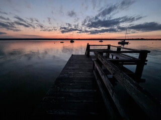 Obraz premium Sonnenuntergang am Ammersee