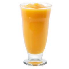 Refreshing mango smoothie in glass isolated on transparent background