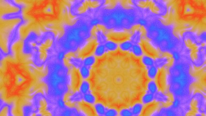 Abstract Radiant Burst with Soft Grain Texture, Symmetrical Glow Pattern in Psychedelic Style, Radiating Circular Abstract with Subtle Noise, Kaleidoscopic Starburst with Gradient Flow