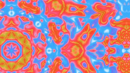 Abstract Radiant Burst with Soft Grain Texture, Symmetrical Glow Pattern in Psychedelic Style, Radiating Circular Abstract with Subtle Noise, Kaleidoscopic Starburst with Gradient Flow