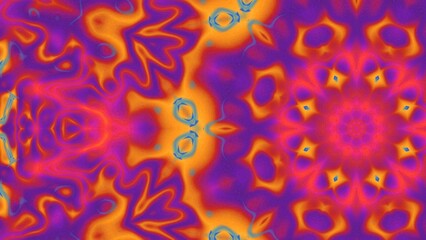 Abstract Radiant Burst with Soft Grain Texture, Symmetrical Glow Pattern in Psychedelic Style, Radiating Circular Abstract with Subtle Noise, Kaleidoscopic Starburst with Gradient Flow