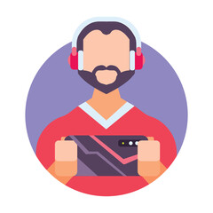 Gamer icon with colorful. tournament, event game. Stock Illustration