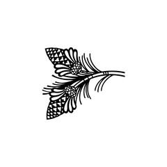 Illustration of pinecone and pine needle branch vector illustration for christmas and winter holiday designs use 100 vector