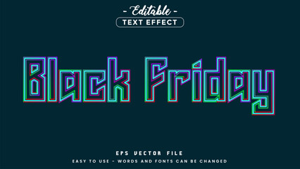 Black friday sale editable text effect theme.