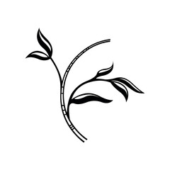 Illustration of elegant black and white botanical vector design of a stylized plant with leaves for creative projects vector