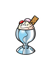 Delicious ice cream dessert served in a glass
