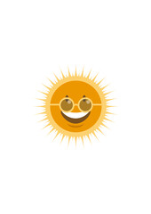 Sun with happy face and sunglasses