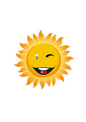 sun with a happy face that is blinking