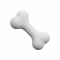 Minimalist White Dog Bone Toy with Smooth Curves and Modern Design